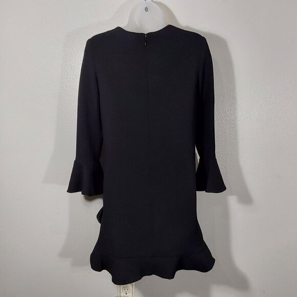 NWOT! Jill Stuart Kendra Shift Dress 100% Virgin Wool Bell Sleeve Ruffle Hem - 4 - Picture 6 of 11
